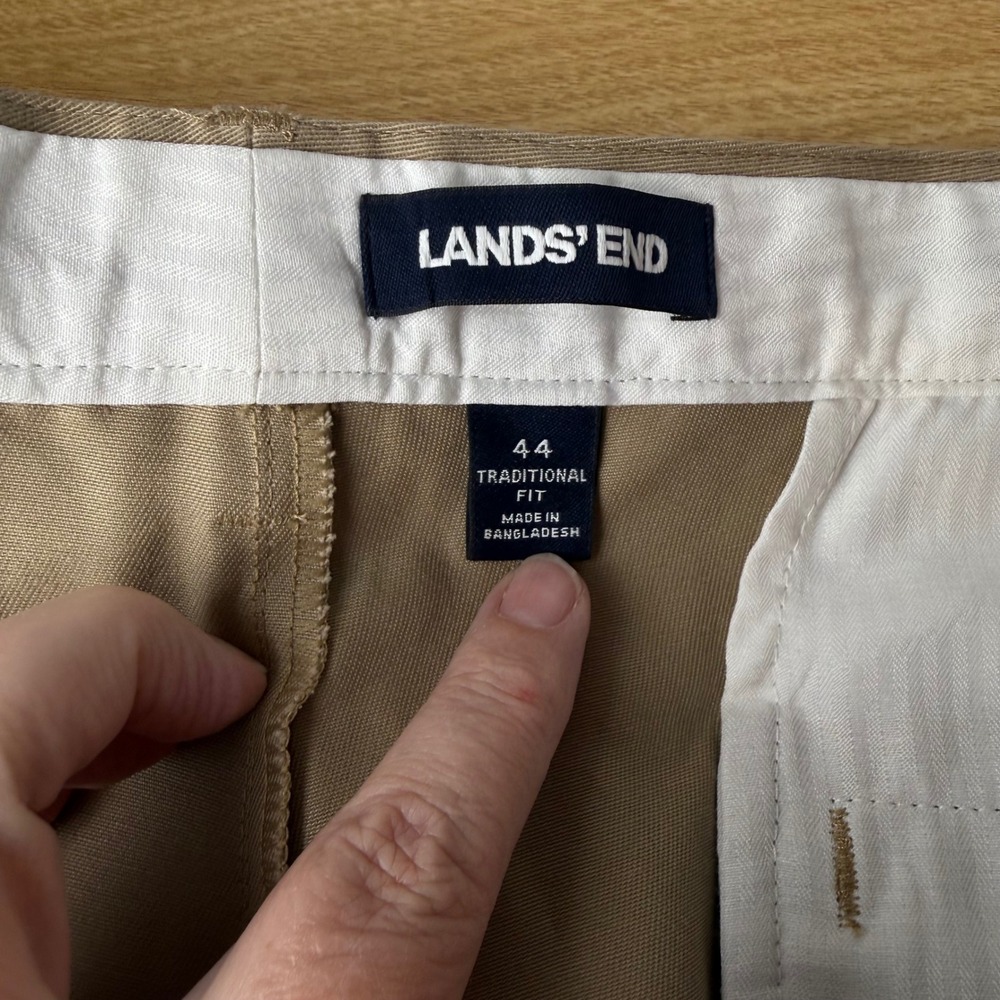 2 Pack Lands' End Mens Chino Shorts 44 Traditional Dbl Pleated Old Money Golf - Picture 6 of 15